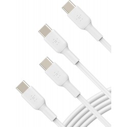 Belkin USB-C - USB-C Kablosu 1m USB-C Hızlı Şarj Kablosu - Beyaz 2'li