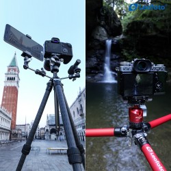 Leofoto LY-224C+LH-25 Y Şekilli Orta Sütun Tasarımlı Tripod Kırmızı
