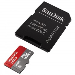 Sandisk 8 GB Ultra MicroSDHC 48 mb/s + Adaptör