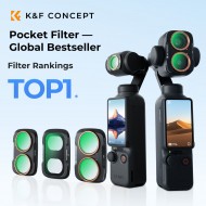 K&F Concept DJI Osmo Pocket 4P CPL + Black Diffusion 1/4 + ND2-32 Filter Kit (Alüminyum Çerçeve)