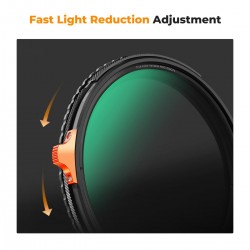 K&F Concept 77mm True Color Değişken ND2-32 (1-5 Durak) ve CPL Dairesel Polarize Lens Filtresi 2'si 1 Arada Kamera Lensi Nötr Yoğunluk Polarize Filtre Nano-X Serisi