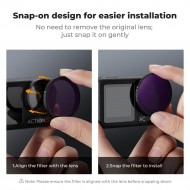 K&F Concept DJI Osmo Action 4/5 Pro ND/PL 4'lü Filtre Seti 