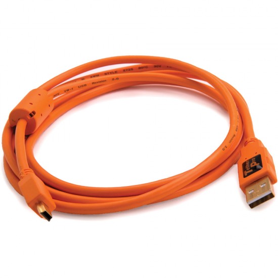 Tether Tools CU5407 TetherPro USB 2.0 A Male to Mini-B 5 Pin (Orange)
