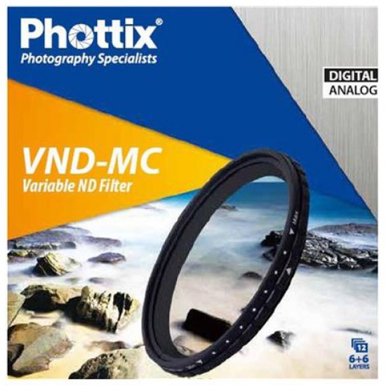 Phottix 72mm VND MC Değişken Multi Coated Neutral Density Filtre (2-8 Stop)