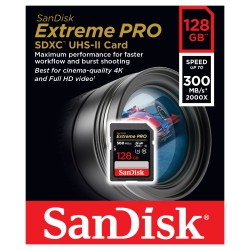 Sandisk 128 GB Extreme Pro SDXC C10 UHS-II U3 2000x 300 mb/s