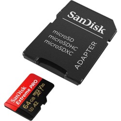 Sandisk 64 GB Extreme Pro microSDXC Class 10 Kart 170 mb/s + Adaptör