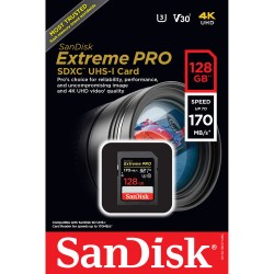 Sandisk 128 GB Extreme Pro SDXC Class 10 Kart 170 mb/s