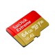 Sandisk 64 GB Extreme microSDXC U3 A2 C10 V30 UHS-I Kart 160 mb/s