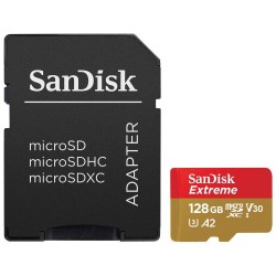 Sandisk 128 GB Extreme MicroSDXC UHS-1 A2 160MB/s 