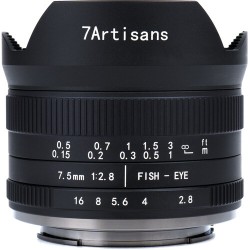 7Artisans 7.5mm F2.8 Canon (EOS-R Mount) Mark II MF APS-C Lens Siyah 