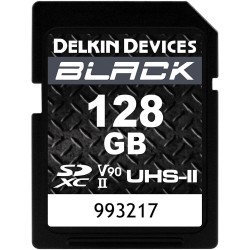 Delkin Devices 128GB BLACK UHS-II V90 SDXC Memory Card 300 mb/s Delkin Devices 128GB BLACK UHS-II V90 SDXC Memory Card 300 mb/s