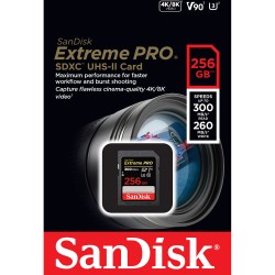 Sandisk 256 GB Extreme Pro SDXC UHS-II U3 V90 300 mb/s 