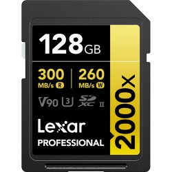 Lexar 128 GB Professional 2000x V90 UHS-II SDXC Memory Card