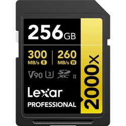 Lexar 256 GB Professional 2000x V90 UHS-II SDXC Memory Card